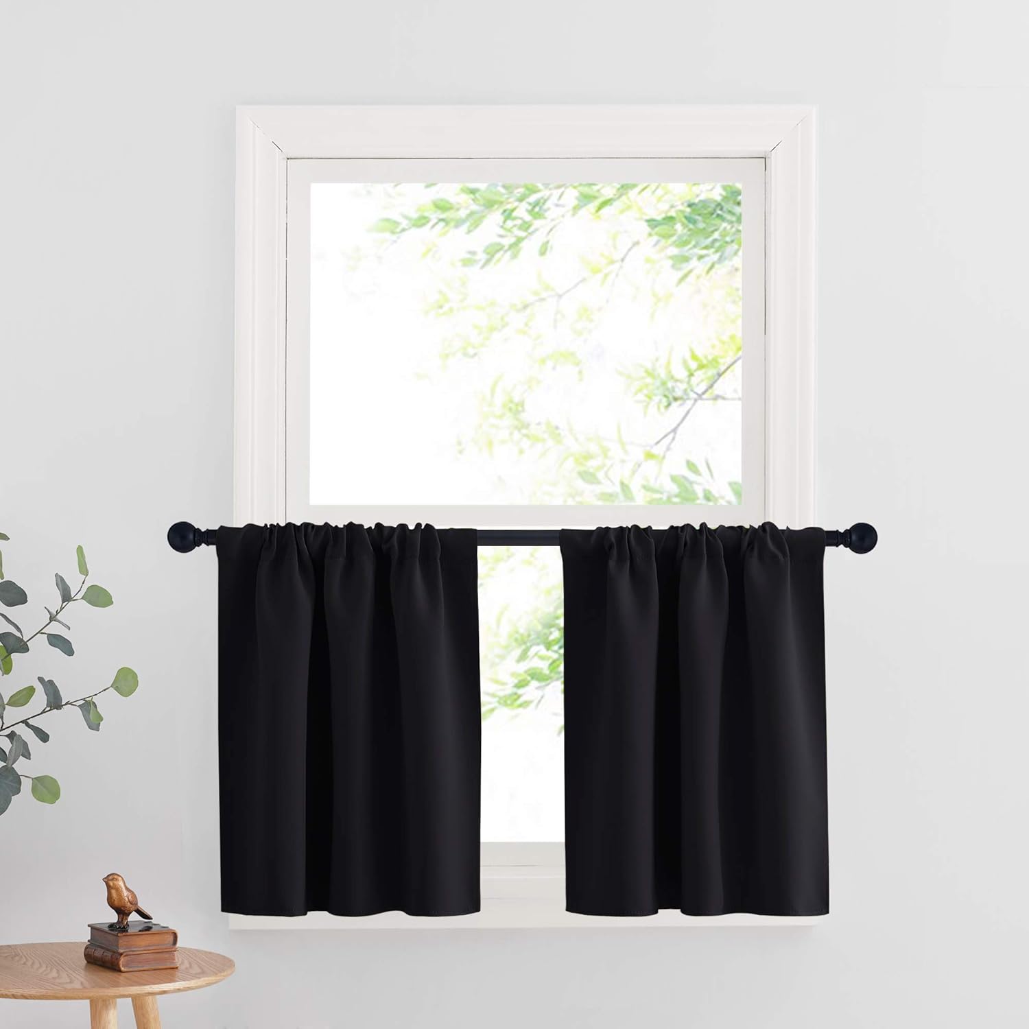 RYB HOME Blackout Curtains for Kitchen, Over Sink Privacy Curtains Window Decor, Thermal Insulating