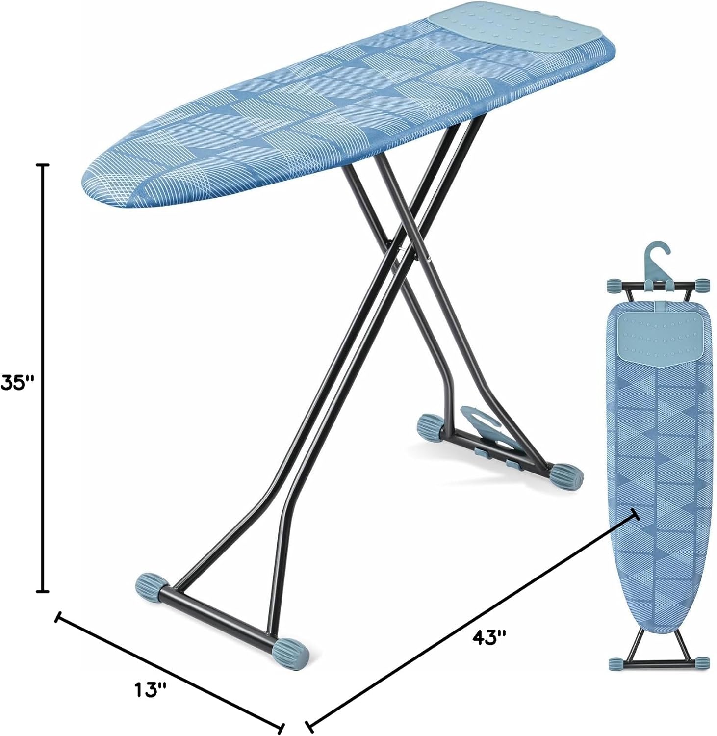 APEXCHASER Ironing Board with Iron Rest, Compact and Space Saver Iron Board, Extra Thick Cover