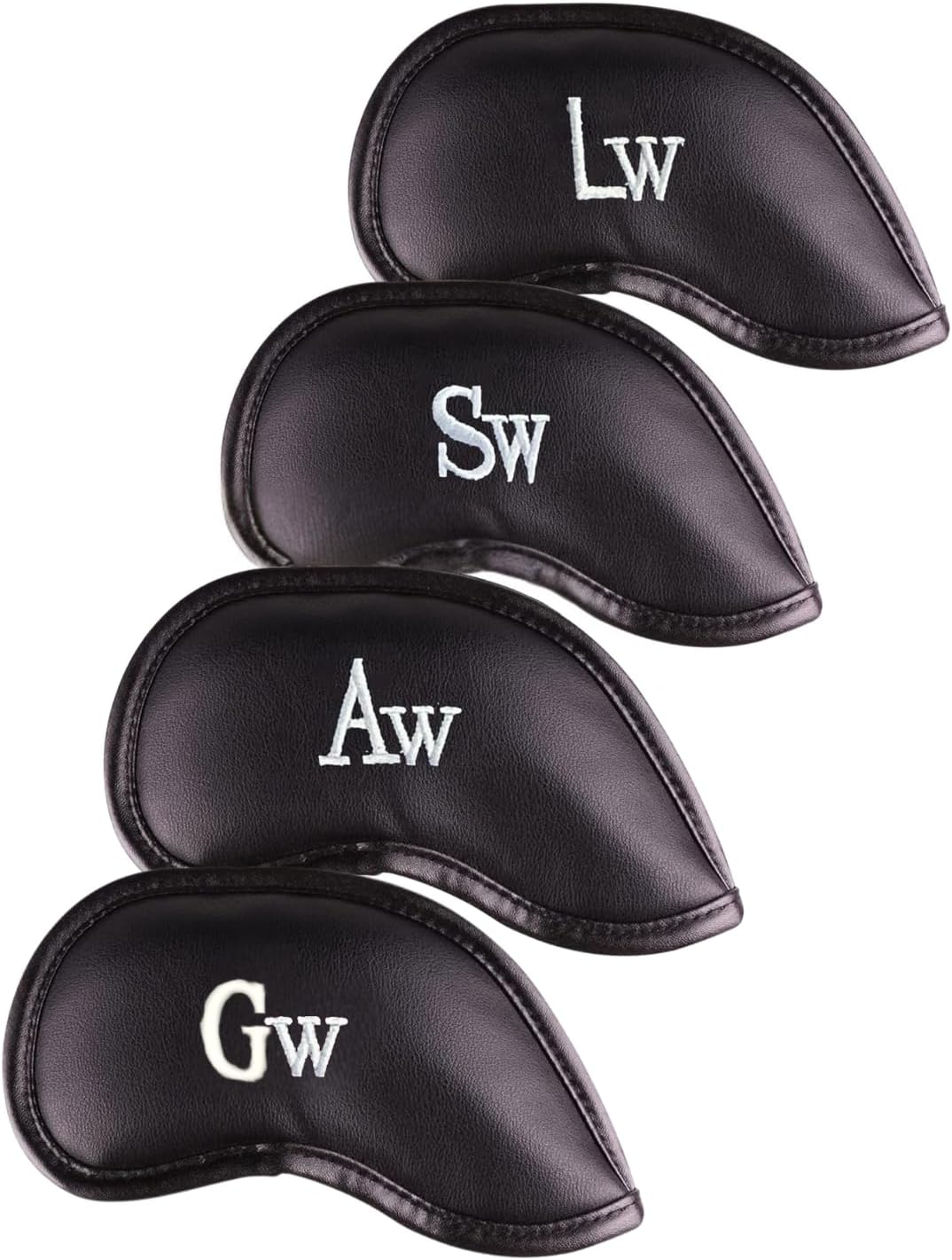 Premium Magnetic Leather Iron and Wedge Golf Club Head Covers | Set of 10 | Fits Most Clubs |