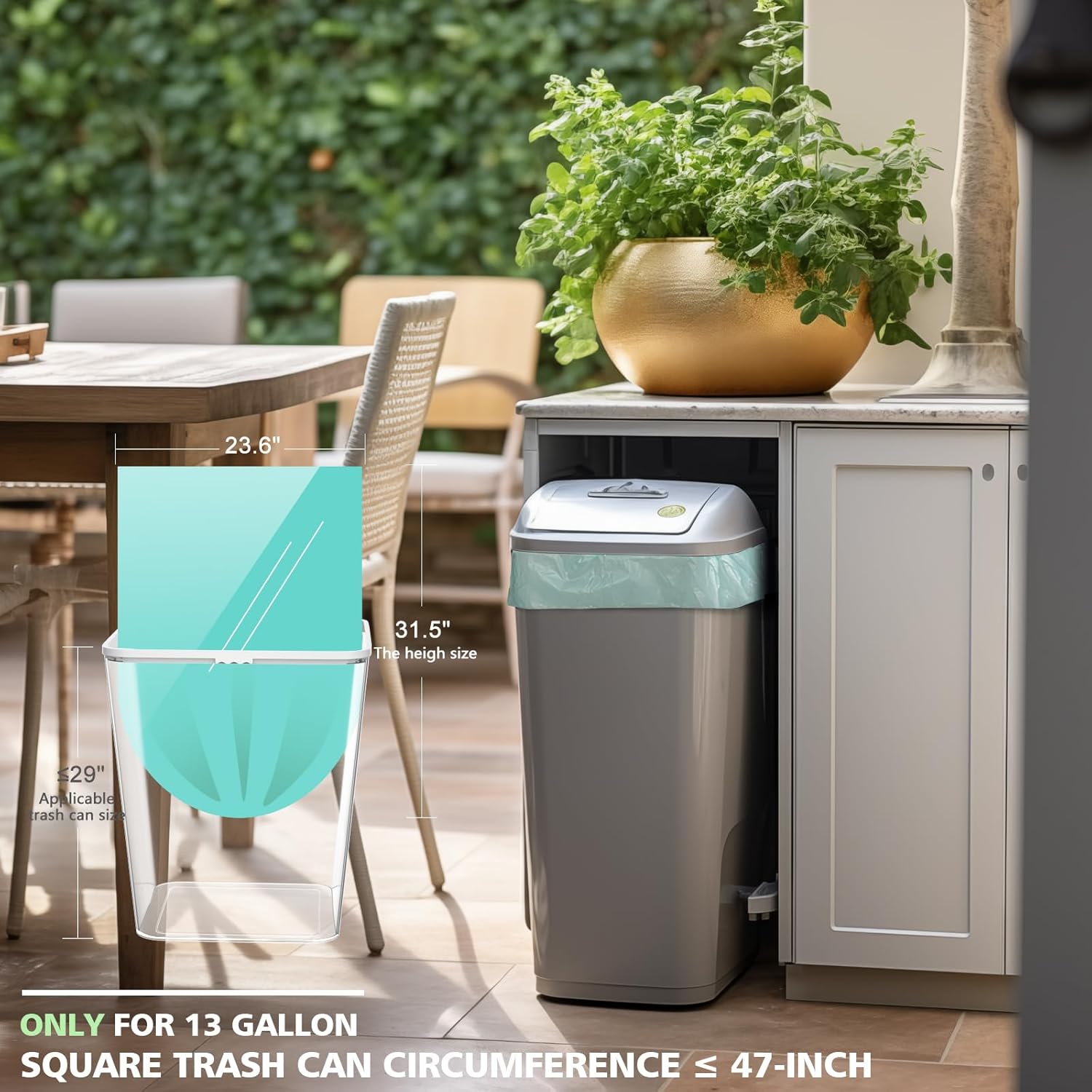 Compostable Trash Garbage bags,AYOTEE 13-15 Gallon Tall Kitchen Trash Bags,Heavy Duty Unscented