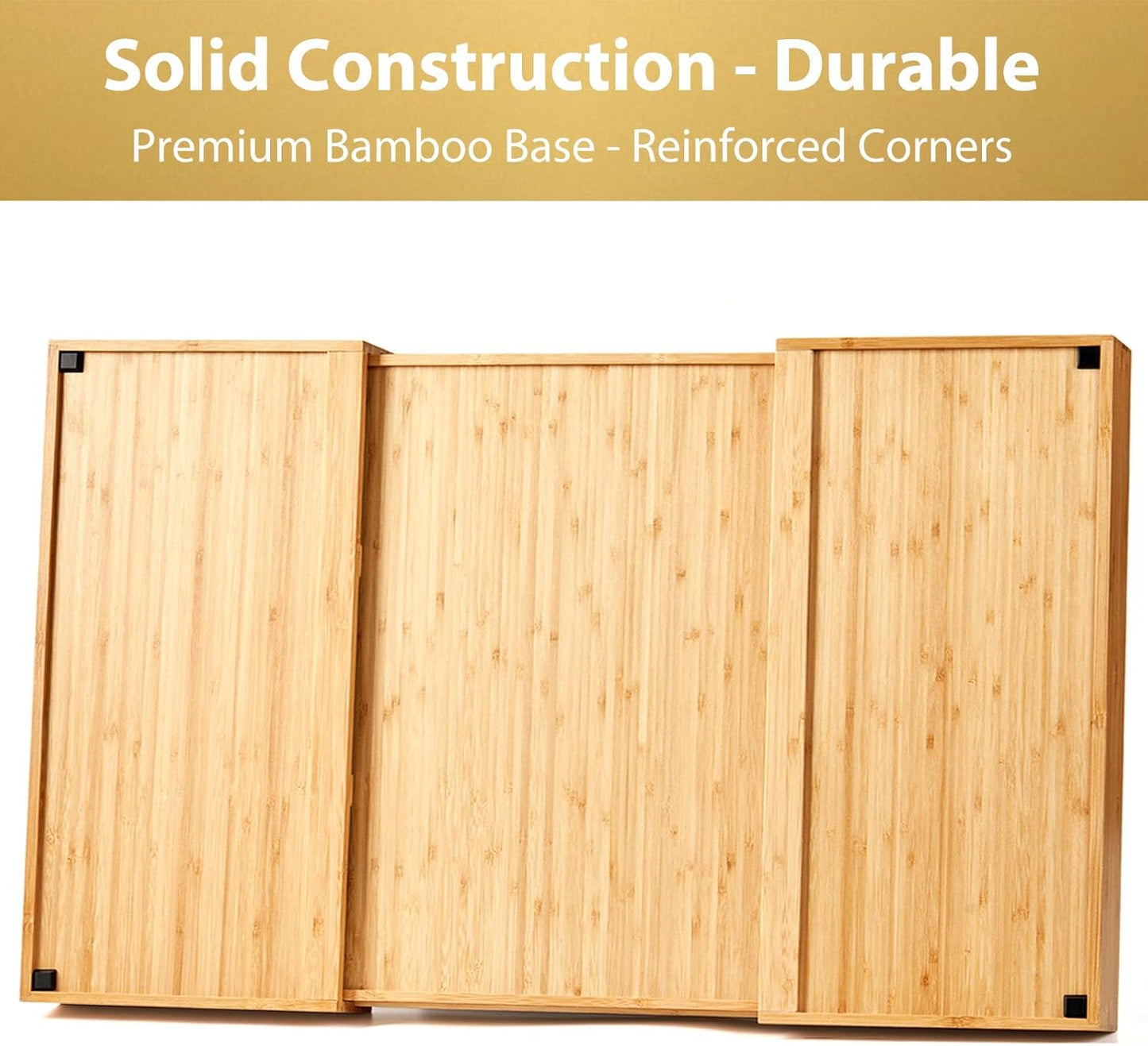 Umilife Extra Large Expandable Kitchen Siverware Utensils Drawer Organizer, 19" Deep for Big