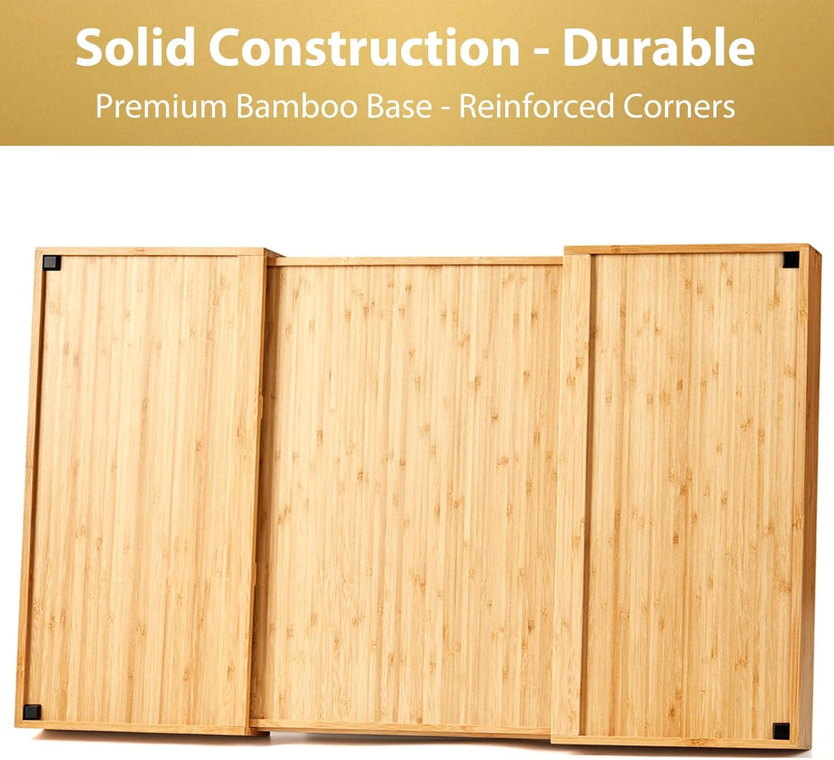 Umilife Extra Large Expandable Kitchen Drawer Organizer for Utensil and Junk, 19" Deep for Big