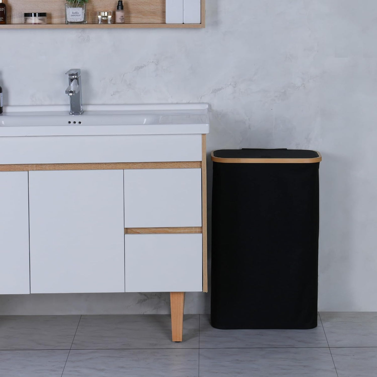 60L Slim Laundry Hamper,Laundry Basket with Lid,Tall Hamper for Laundry,Dirty Cloth Hamper with