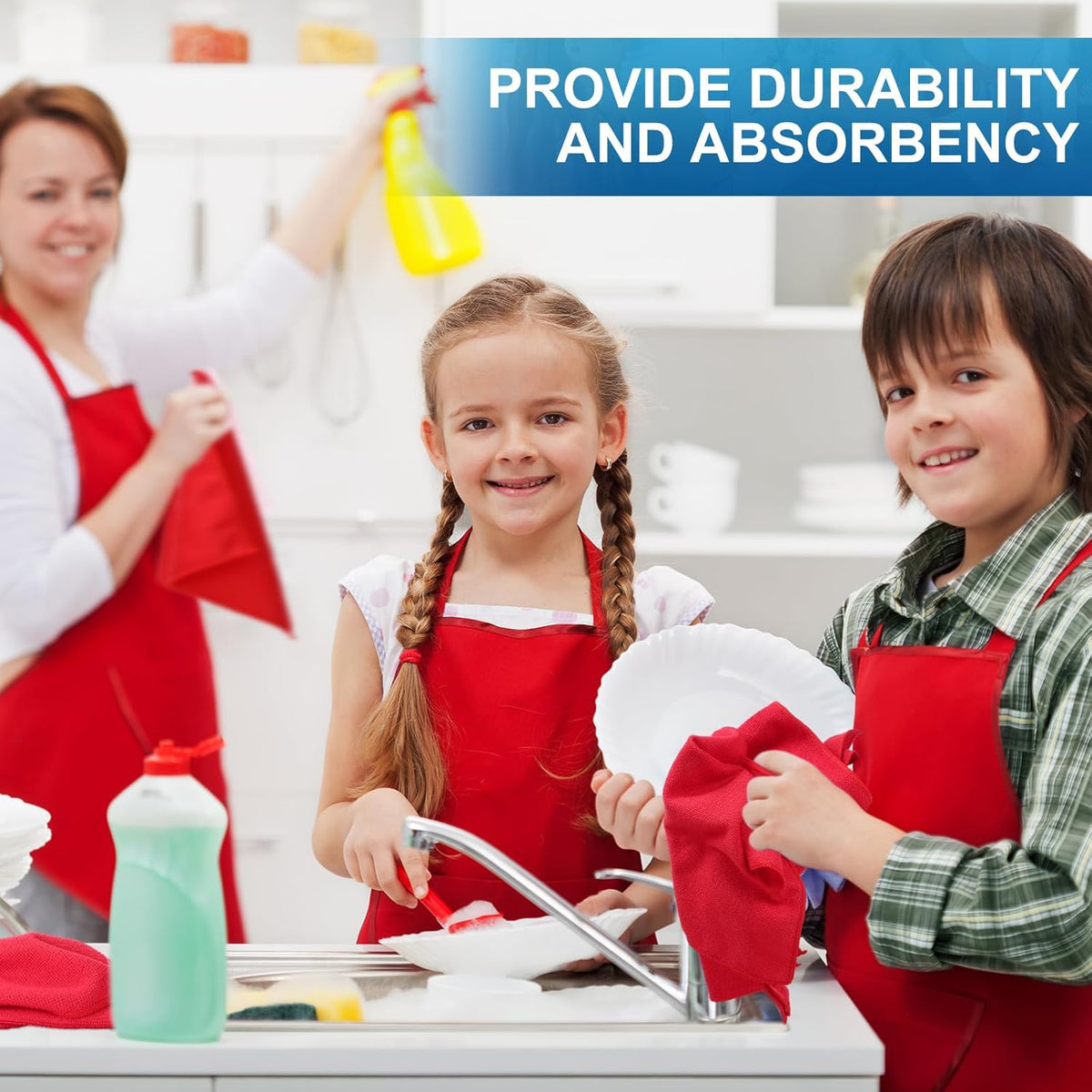 Tenare 100 Pack 12'' x 12'' Microfiber Cleaning Cloths Reusable Cleaning Rags Bulk Microfiber