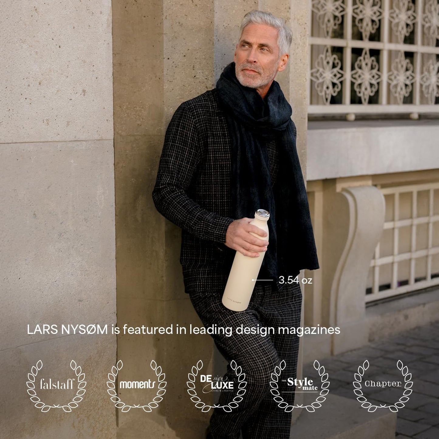 LARS NYSØM Stainless Steel Insulated Water Bottle 12oz 17oz 25oz 34oz 51oz | Insulated Thermo Flask
