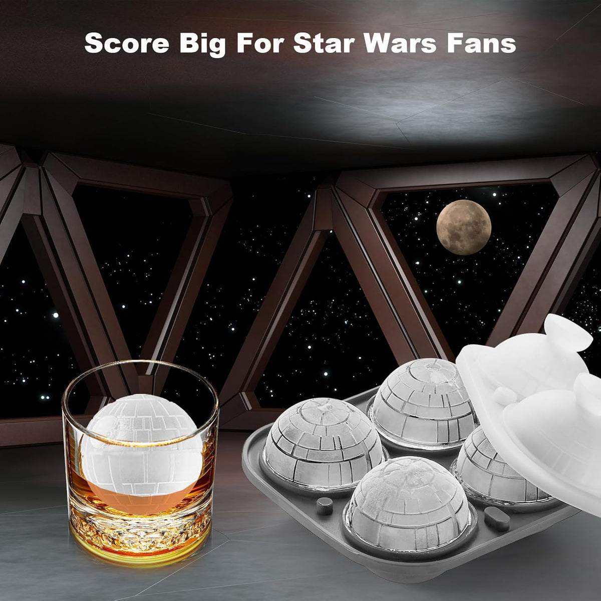 Nax Caki 3D Sphere Ice Cube Molds, Large Silicone Fun Shapes Gifts for Men Women, Whiskey Ice Cube