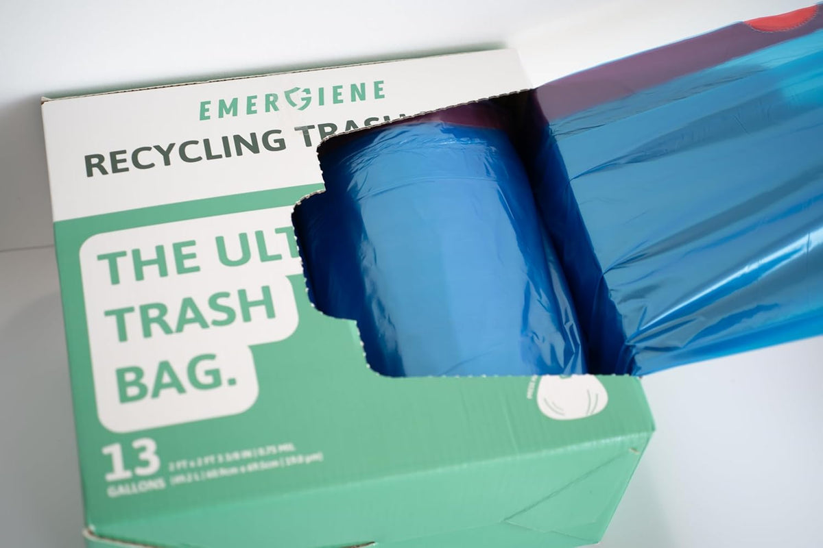 13 Gallon Recycling Trash Bags, 200 Count Drawstring Tall Kitchen Garbage Bags, Pre-Separated