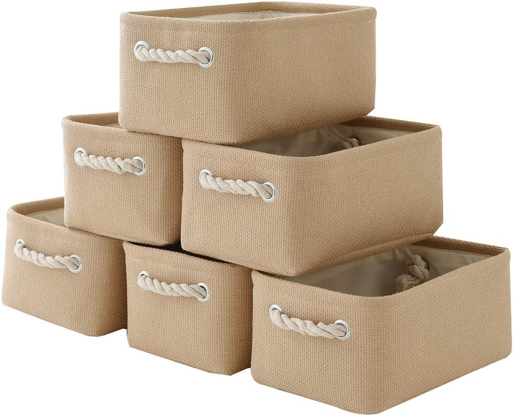 TheWarmHome Storage Basket for Organizing - Small 6 Pack 11.8x7.8x5.2 inch Fabric Storage Cubes