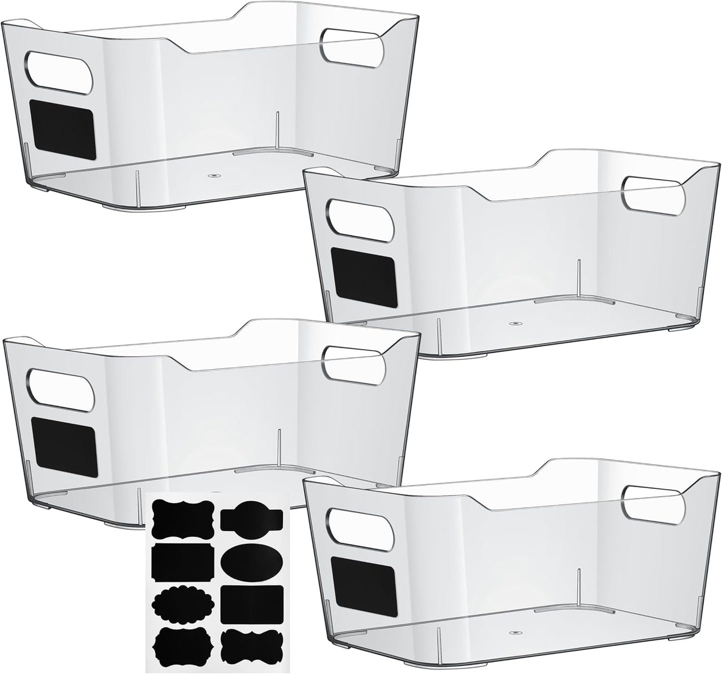 Clear Plastic Storage Bins, Perfect for Kitchen Organization or Pantry Organizers and Storage