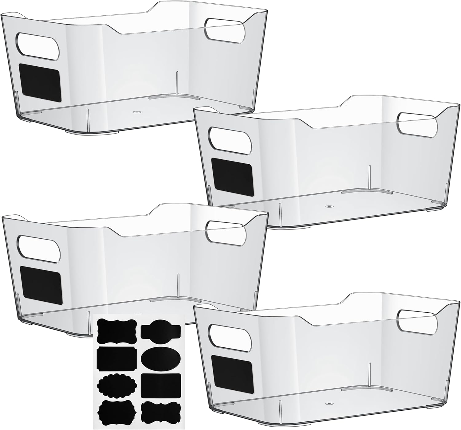 Clear Plastic Storage Bins, Perfect for Kitchen Organization or Pantry Organizers and Storage