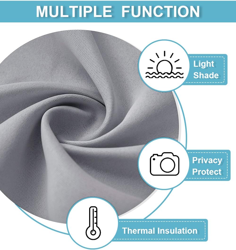 RYB HOME Small Curtains for Door Windows - Blackout Thermal Insulating Drapes for Home Theatre