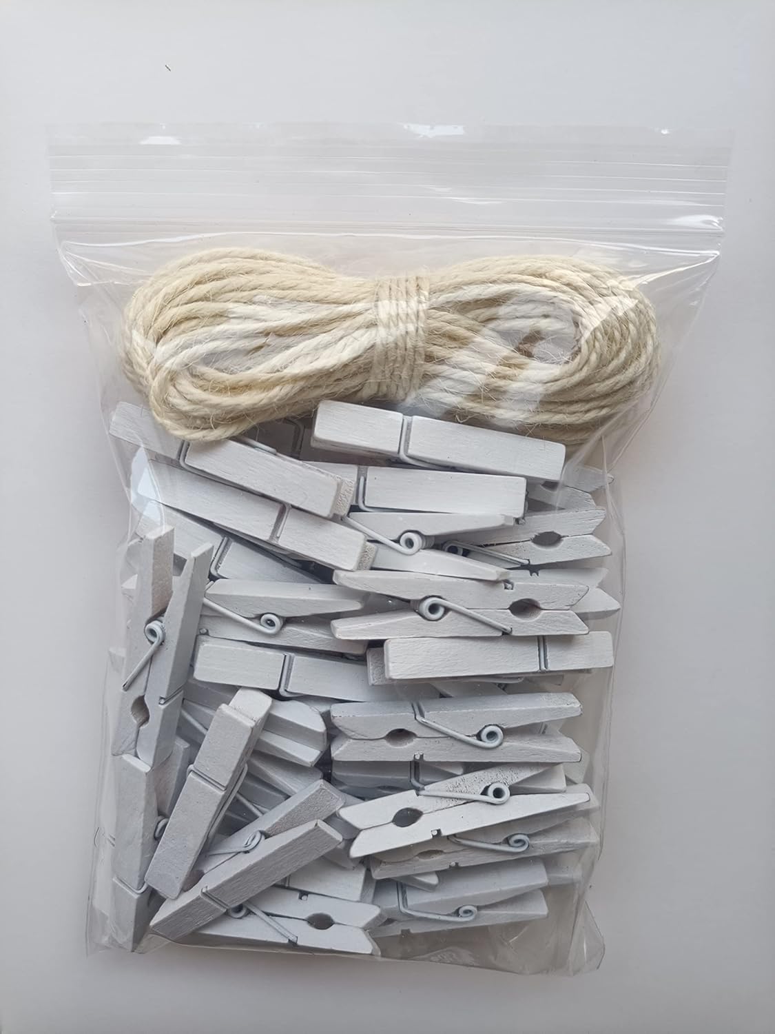 1.9 Inch White Small Clothes Pins Paper Picture School Work Holders Baby Shower Clothing Line Clips