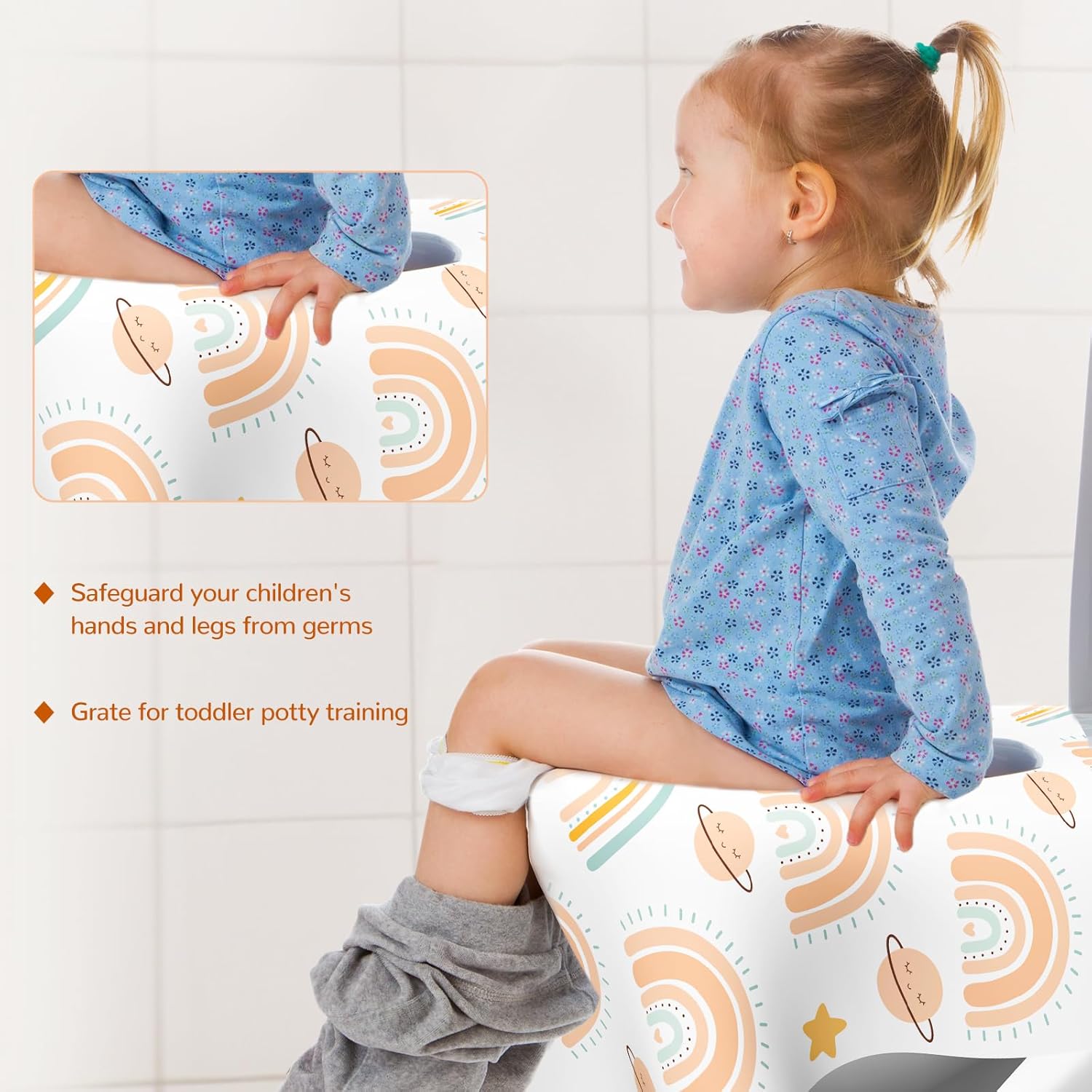 30 Pack Toilet Seat Covers Disposable, Individually Wrapped for Travel, Large Waterproof Potty