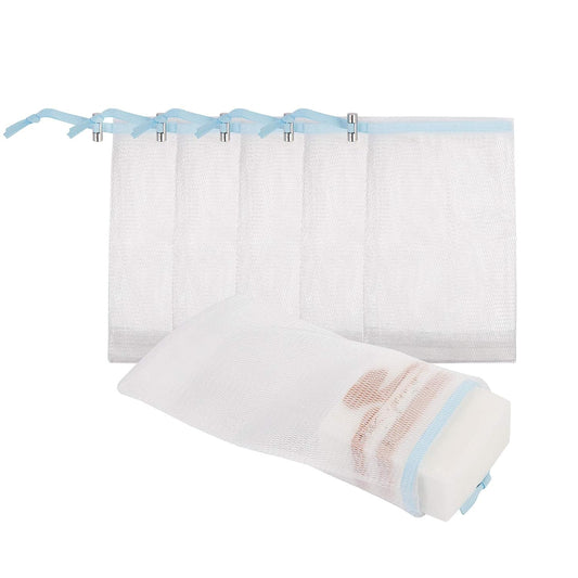 Cobahom Soap Bag 6 Pack 6 x 3.5 Inch Mesh Foaming Net Soap Sack Bags Soap Saver Pouch Net Bags with