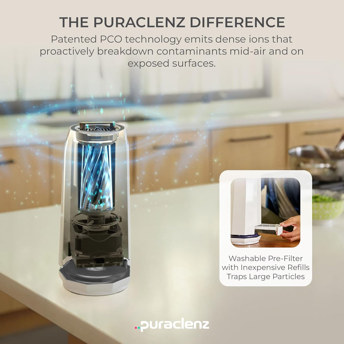 Puraclenz Photon P3000X Air Purifier for Home, Air & Surface Purification, Up to 3000 sqft, Removes