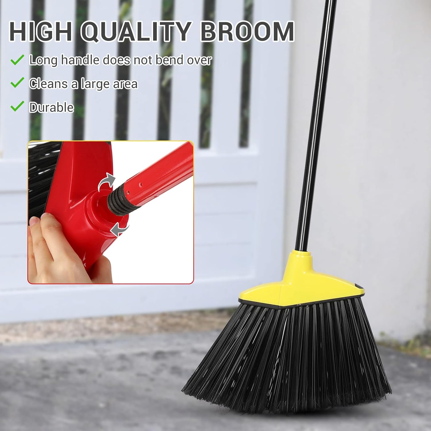 WILLBOND 20 Pcs Heavy Duty Broom Outdoor Indoor Commercial Angle Brooms Bulk for Courtyard Garage