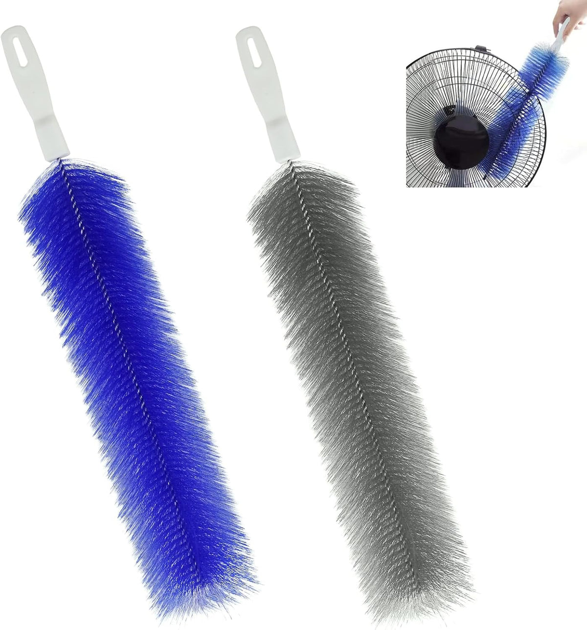 2 Pcs Cobweb Duster, Bendable Fan Cleaner Brushes Set Reusable, Plastic Microfiber Duster for Air