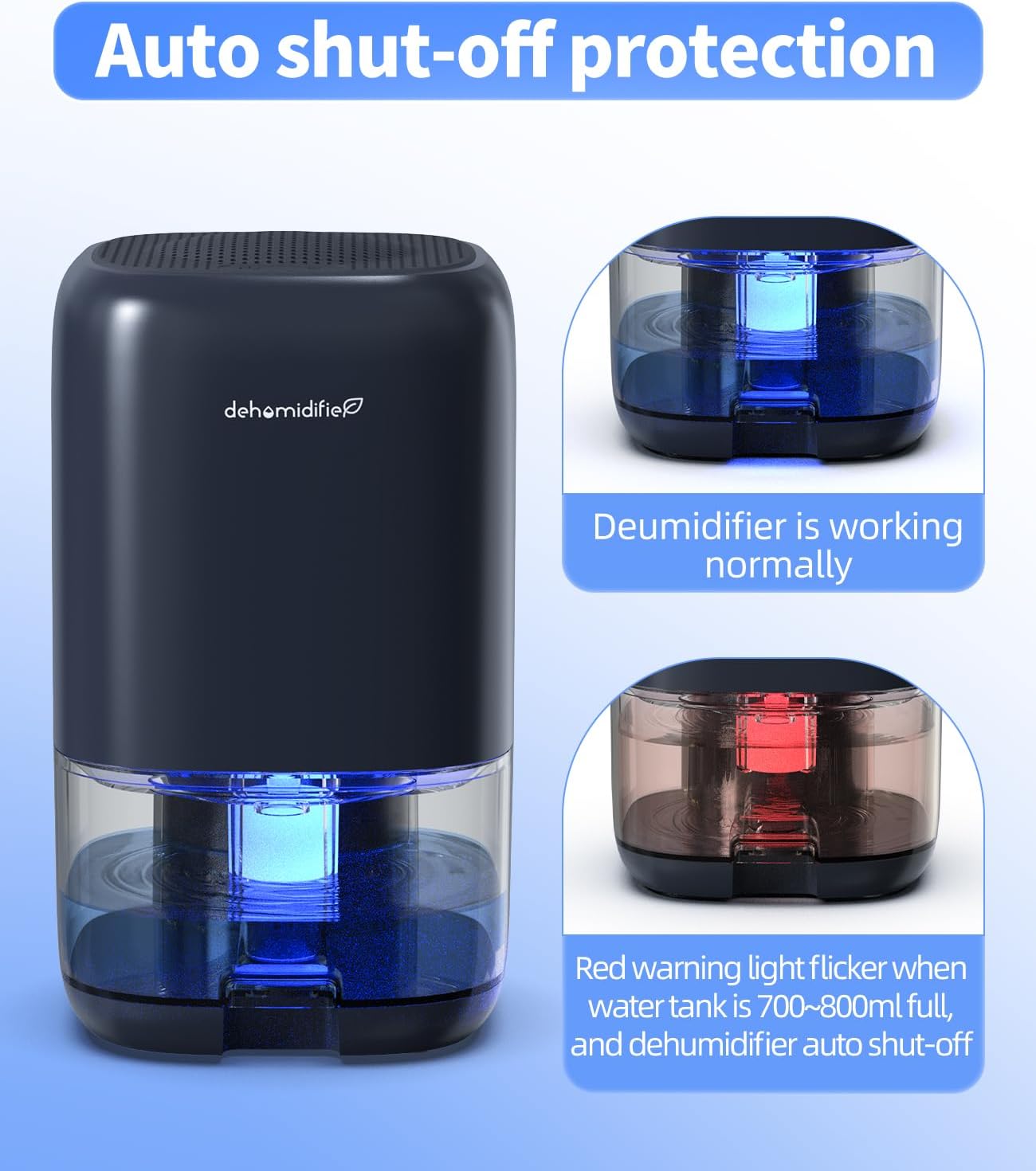 TABYIK Dehumidifier, 35 OZ Small Dehumidifiers for Room for Home, Quiet with Auto Shut Off