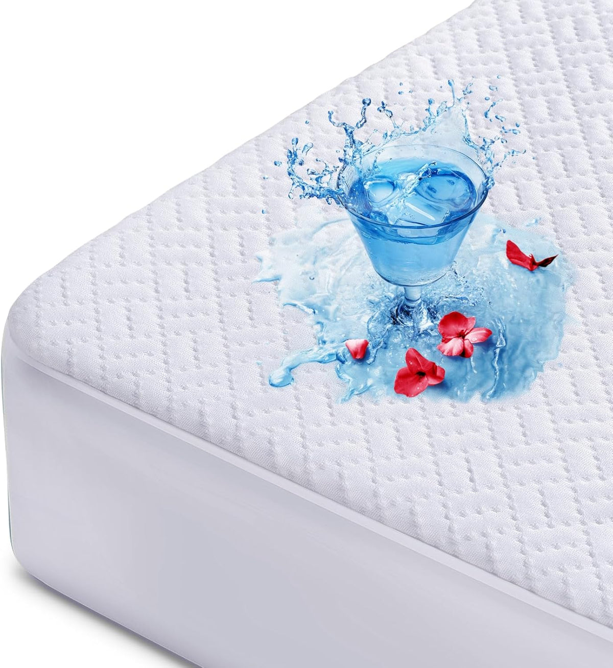 Hanherry 100% Waterproof Mattress Protector Twin XL Size, Mattress Cover 3D Air Fabric Cooling