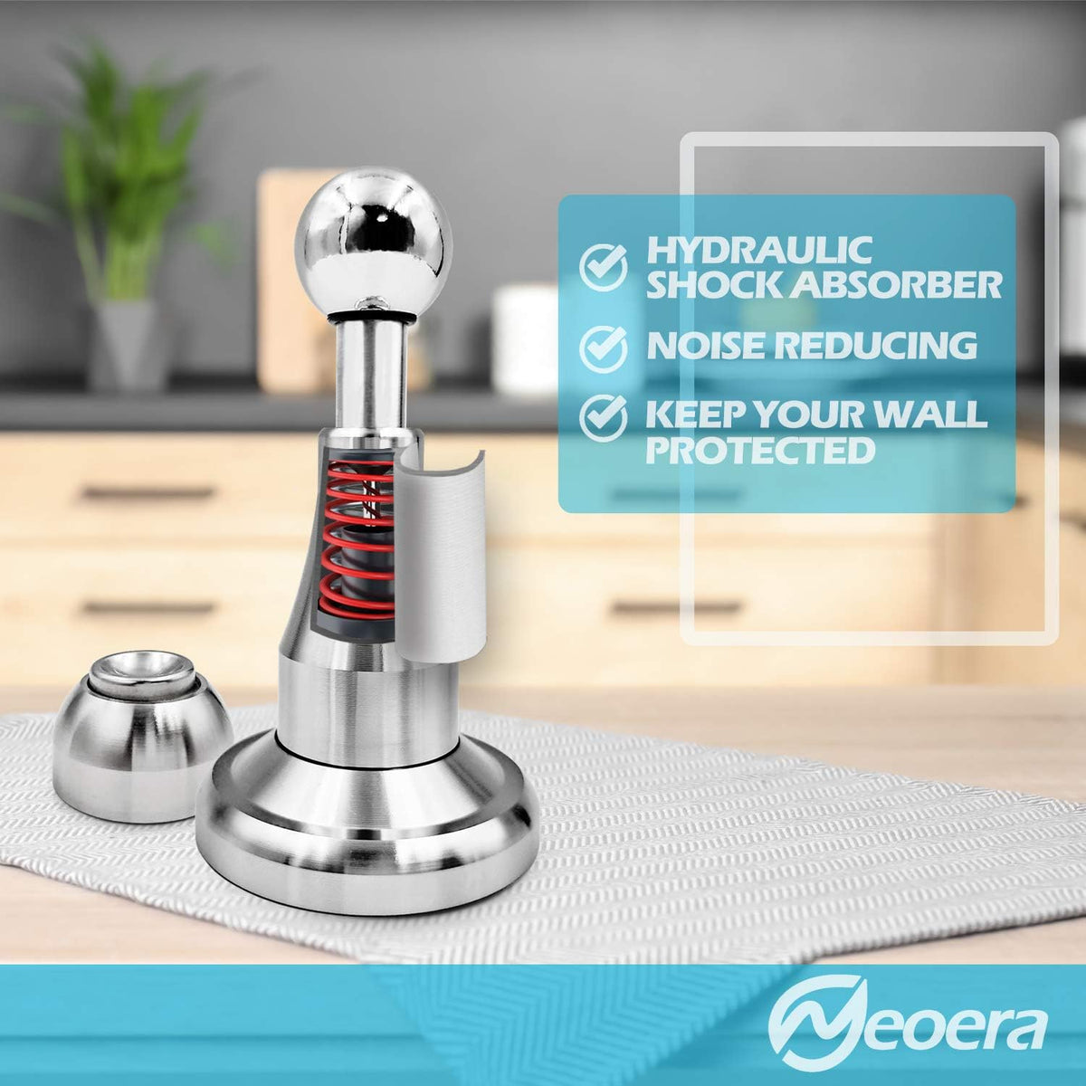 Neoera Magnetic Door Stopper, Updated Hydraulic Shock Absorbent Technology, Soft-Catch Magnetic