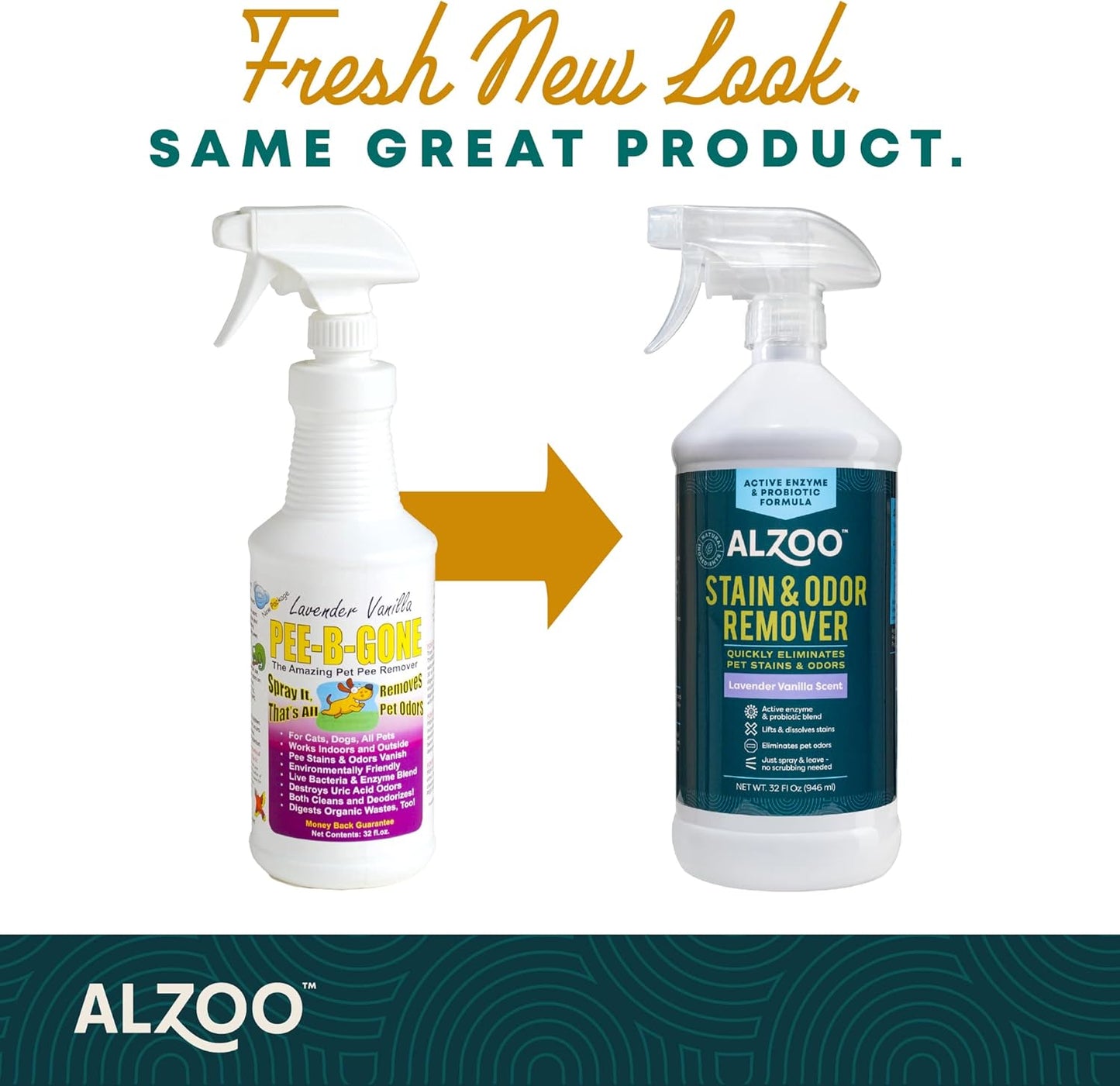 ALZOO Stain & Odor Remover, Quickly Lifts & Dissolves Pet Stains & Helps Eliminate Odors, 100%