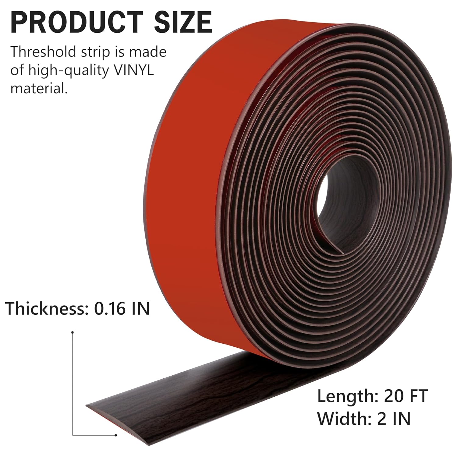 5Ft Floor Transition Strip Self Adhesive Vinyl Cover Floor Strip Flat Divider Transition Strip Wood