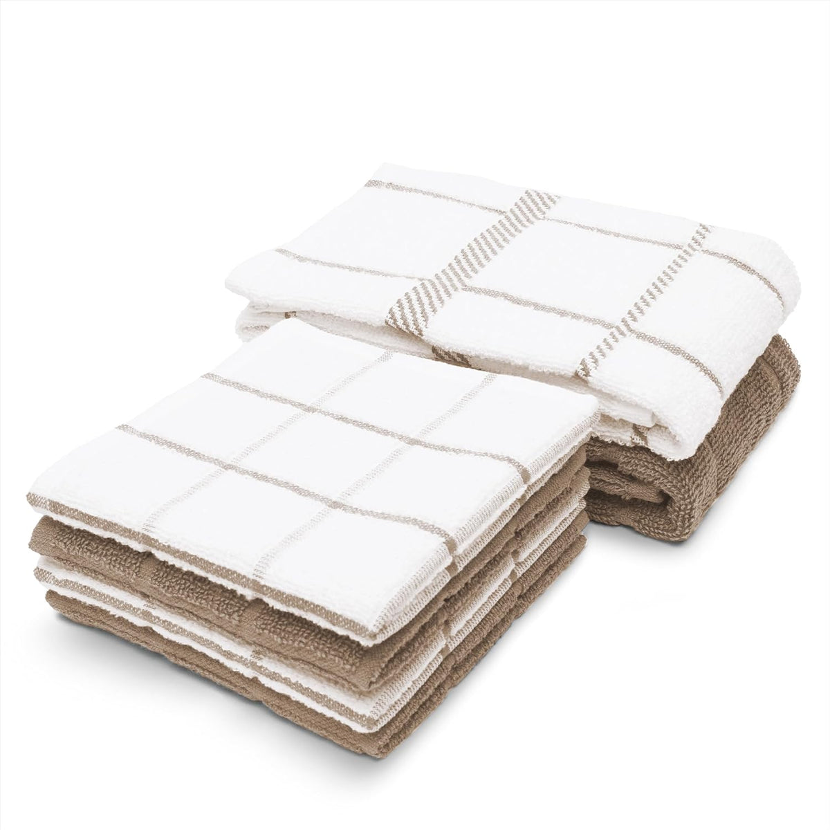 100% Cotton Terry Dish Cloth & Dish Towel, 6 Pack, Super Soft and Absorbent Kitchen Towels, Perfect