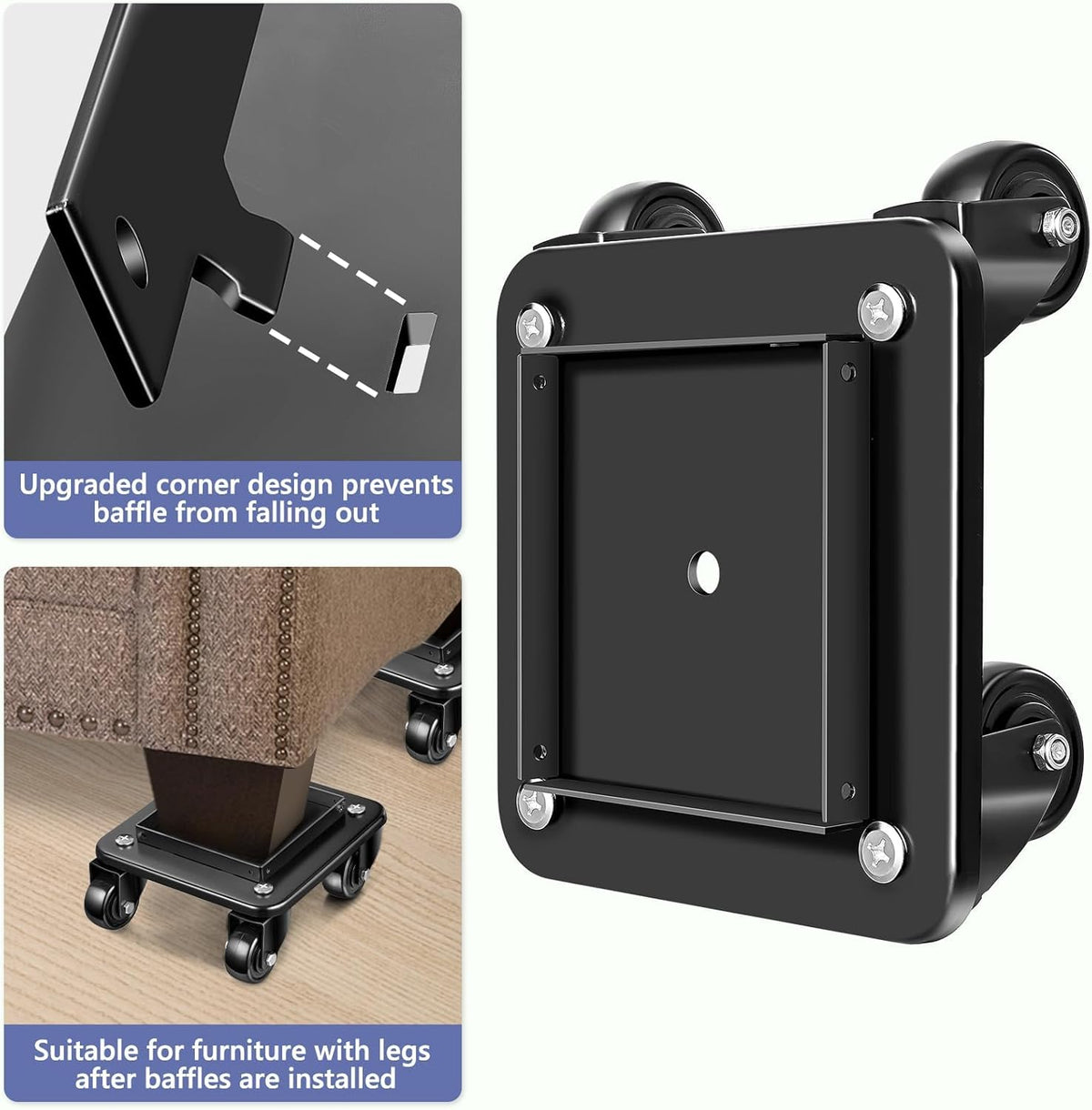 KEDSUM 2000LBS Furniture Movers with Wheels, Heavy Duty Furniture Dolly Set of 4, Dolly Kit