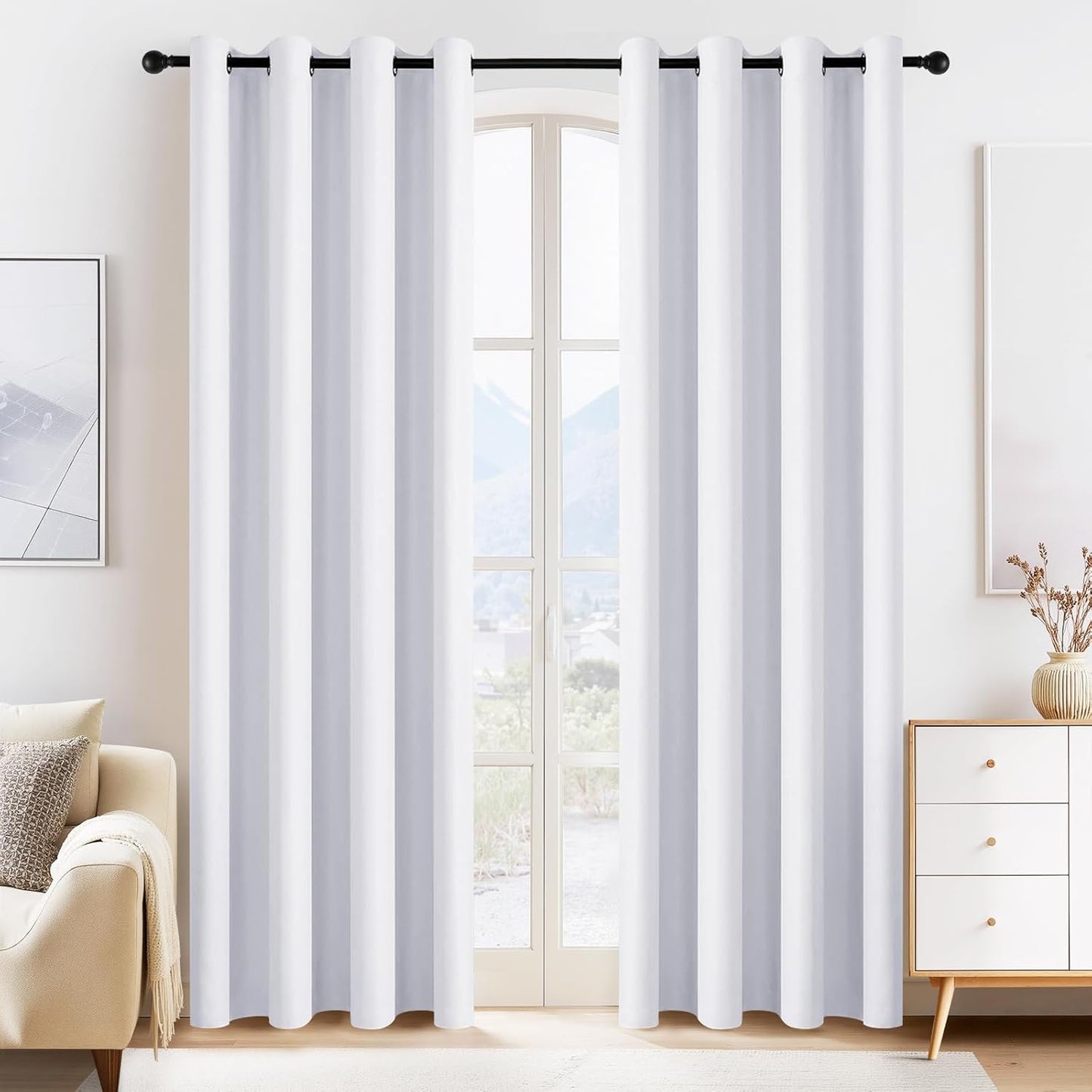 PONY DANCE Room Darkening Curtains - Window Treatments Thermal Insulated Elegant Curtain Panels