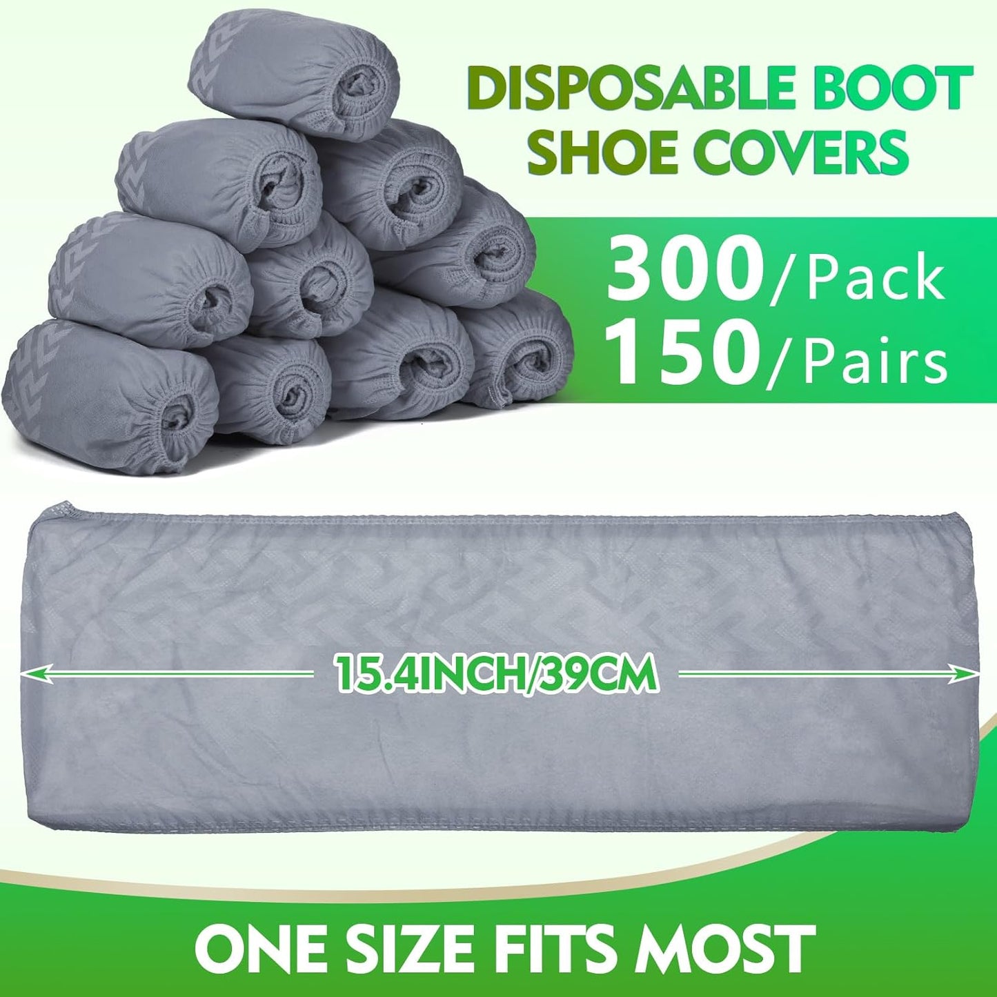 Zhanmai 300 Pack Disposable Shoe Covers Non Slip Disposable Large Foot Booties Shoe Covers for