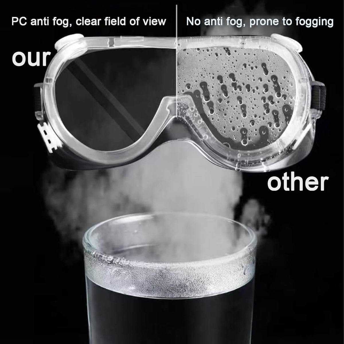 Safety Goggles 6 Pack - Anti-Fog Protective Safety Glasses - Clear Lens Adjustable Soft Lightweight
