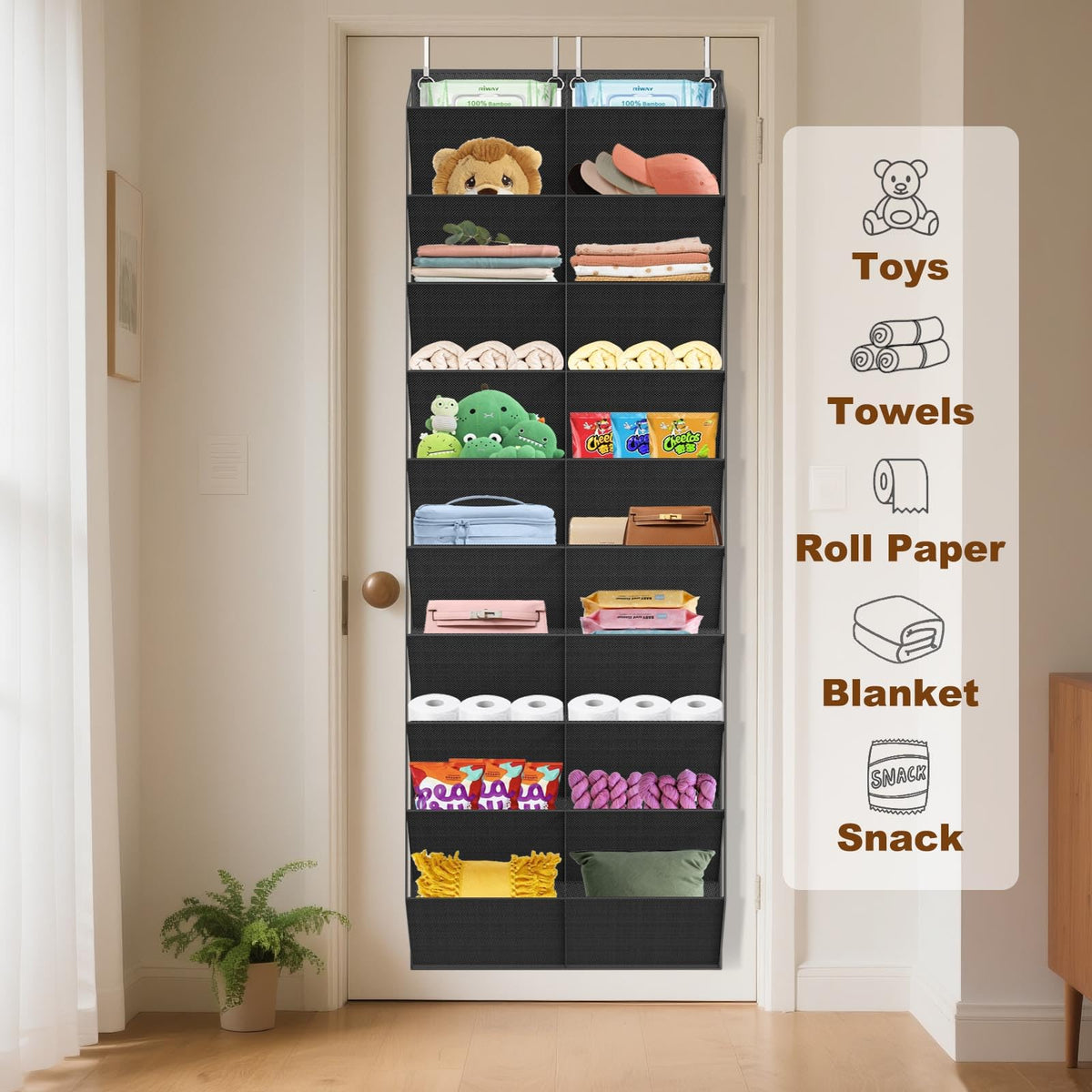 UVIAHOMI 20-30 Pairs Over the Door Shoe Organizer, Clear Pockets Hanging Shoe Storage for Closet