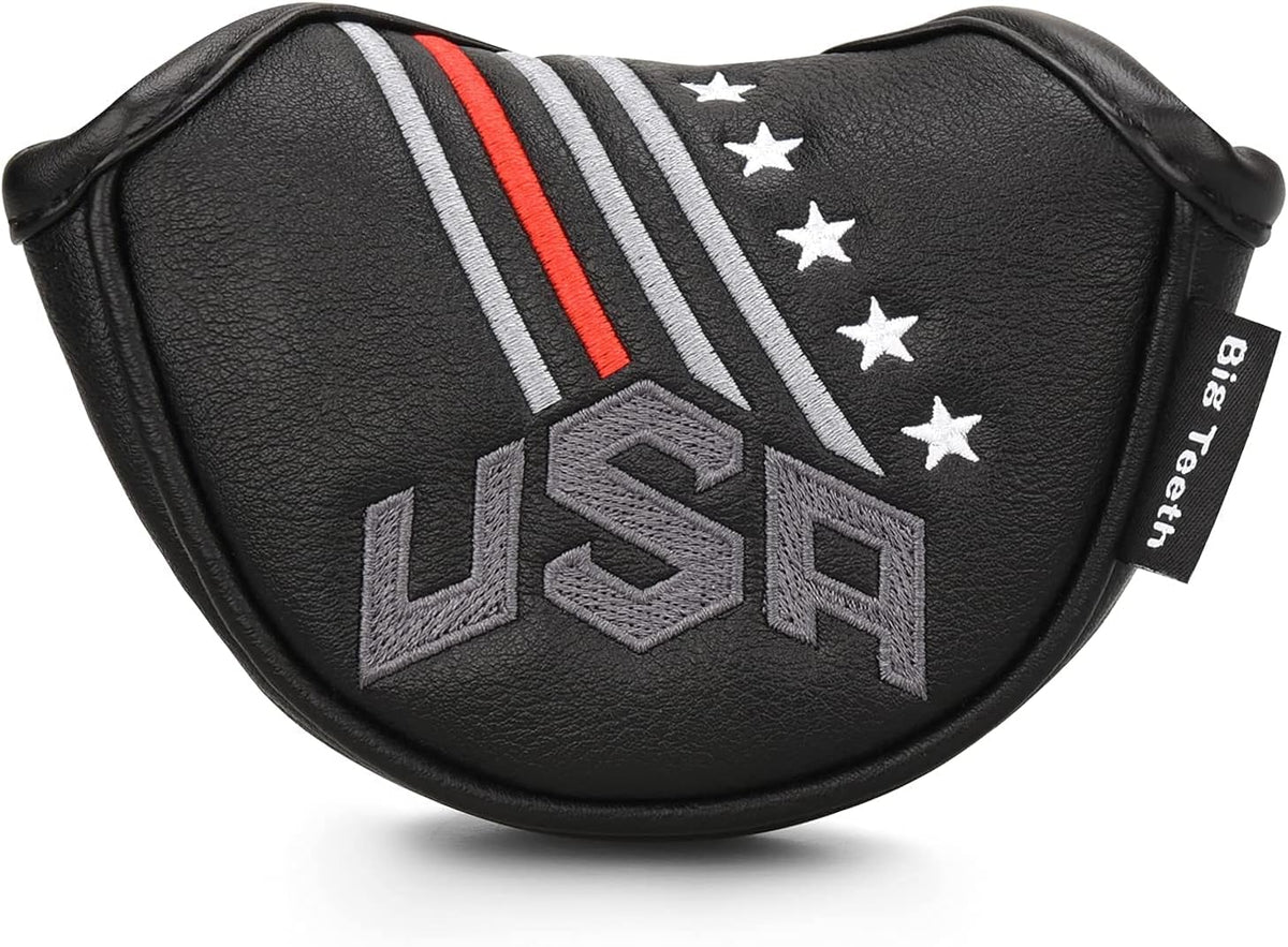 BIG TEETH Putter Cover Mallet Putter Cover Half Mallet Small Golf Headcover, Mini Club Head