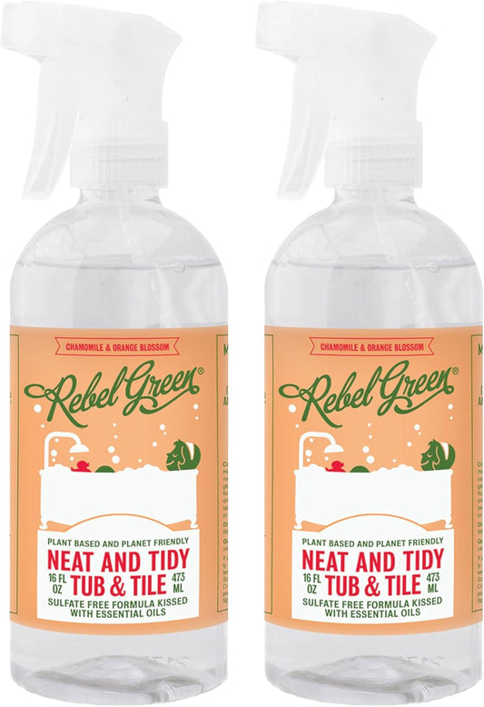 Rebel Green Neat and Tidy Tub & Tile Bathroom Cleaner Spray - Chamomile Orange Blossom Scent