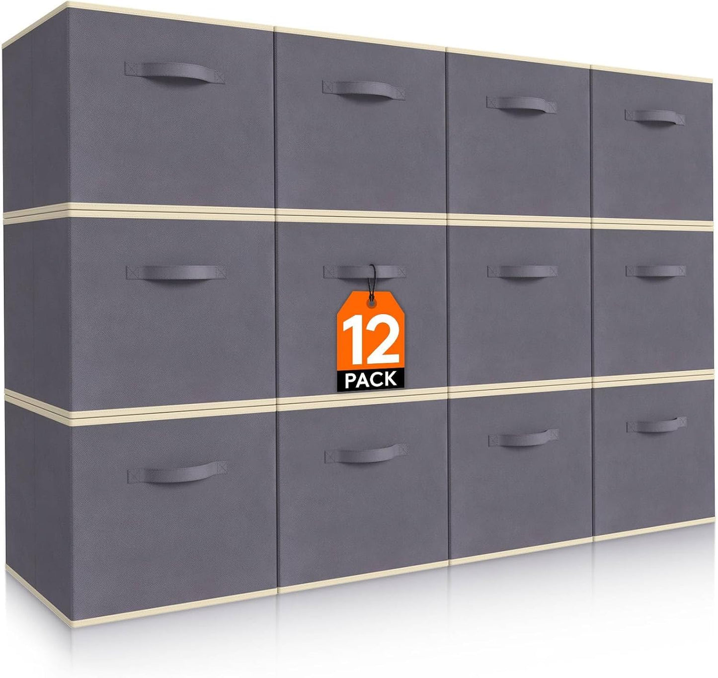Lifewit 12 Packs Storage Cubes, 11 Inch Cube Storage Bins, Foldable Decorative Fabric Storage