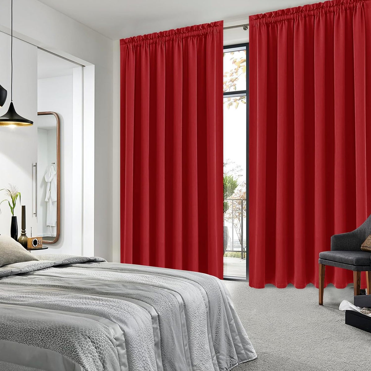 DWCN Blackout Curtains for Living Room Thermal Insulated, Energy Saving & Noise Reducing Bedroom