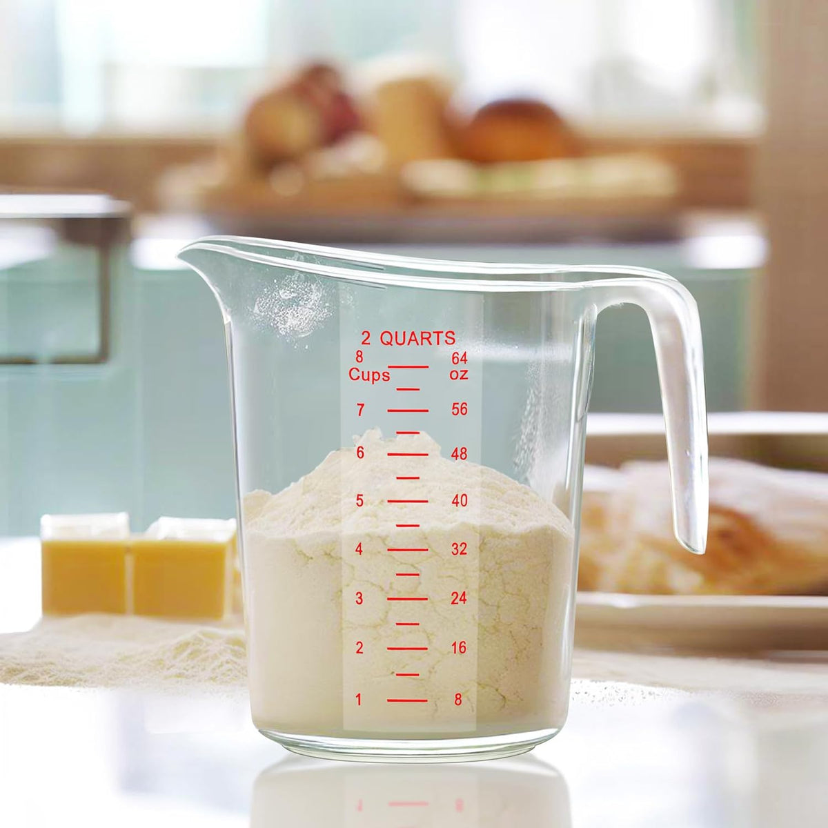 Amazing Abby - Melissa - 64-Ounce Plastic Measuring Pitcher (2-Pack), 8-Cup (2-Quart) Food-Grade