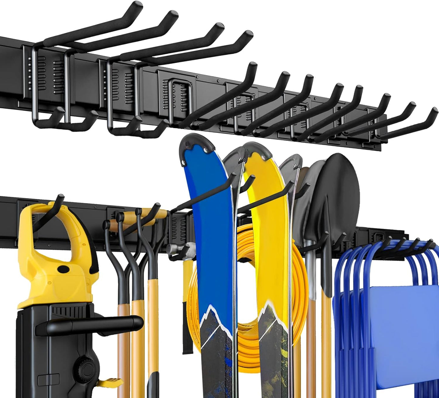 48 Inches Garage Storage, Garage Organization, Wall Mount Garden Tool Organizer, 440lbs Adjustable