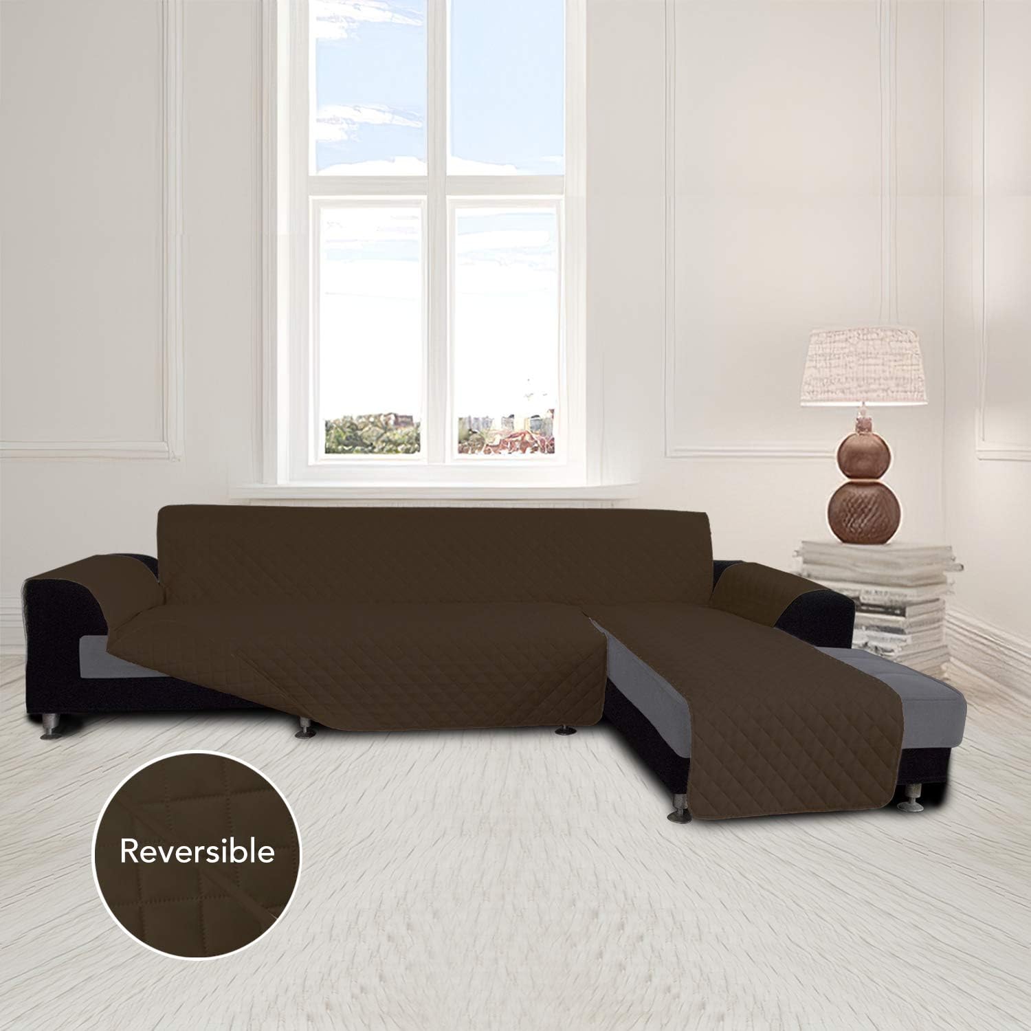 Easy-Going L Shape Sofa Slipcover - Sectional Couch Cover Chaise Cover - Reversible, Pet & Kid