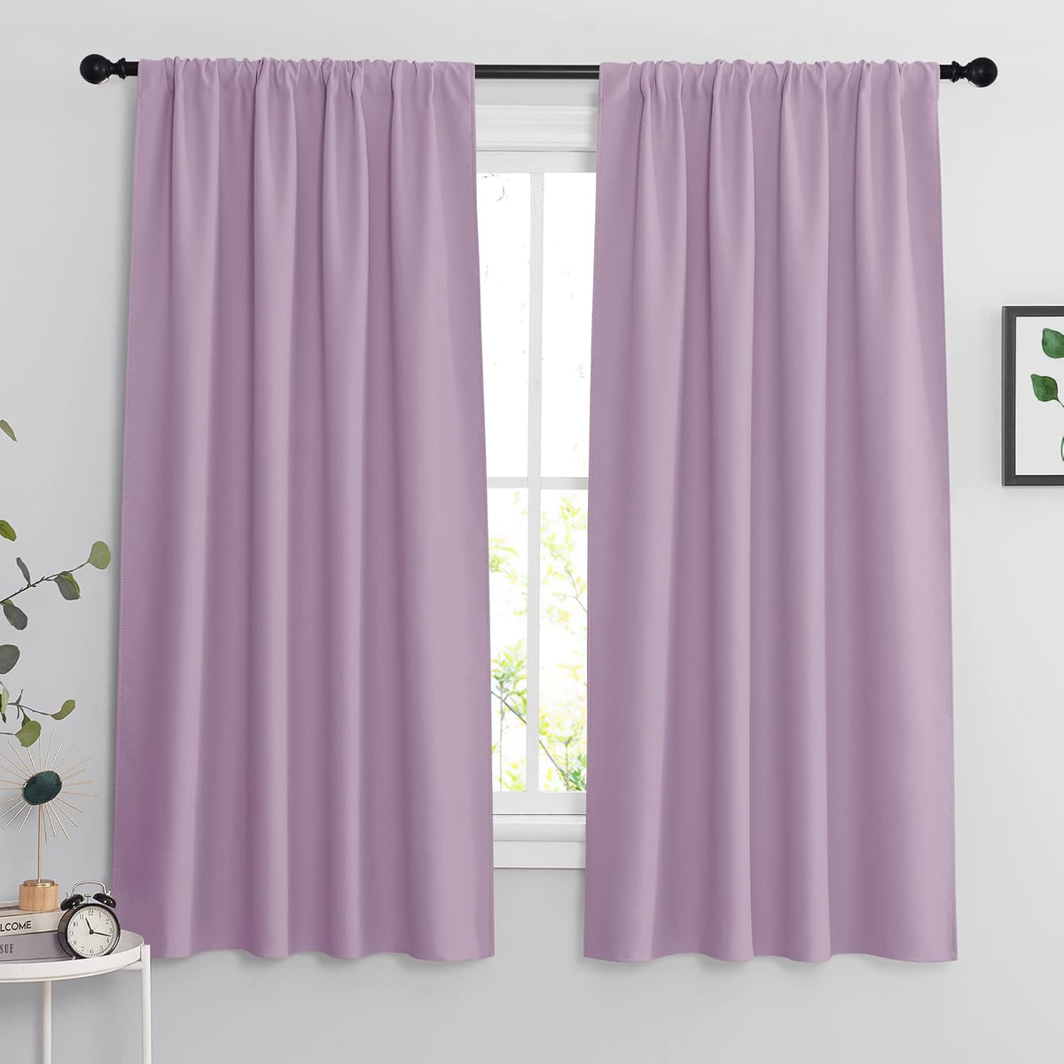 RYB HOME Bedroom Curtains Solid Blackout Panels Rod Pocket Thermal Insulated Window Drapes for
