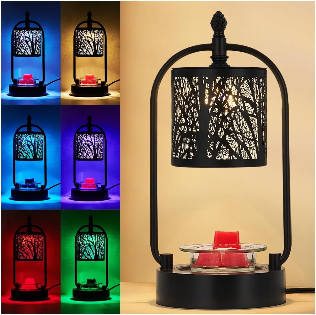Tree Candle Warmer Lamp, LED Colors Changing Candle Warmer with ATimer, Bedroom Living Room Home
