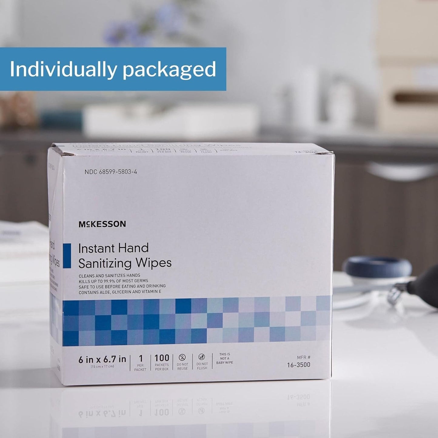 McKesson Hand Sanitizing Wipes [100 Count] Alcohol Wipes with Aloe and Vitamin E, Travel
