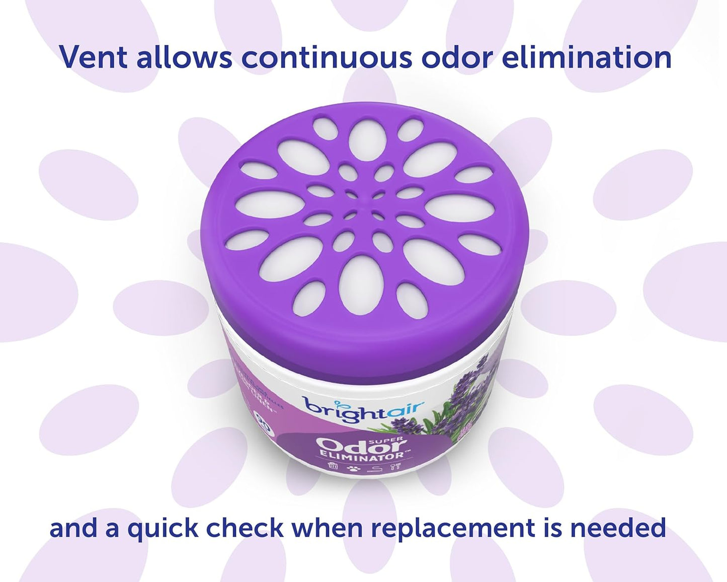 Bright Air 14 oz. Super Odor Eliminator, For Medium-Size Spaces, Lavender & Fresh Linen Scent, Case