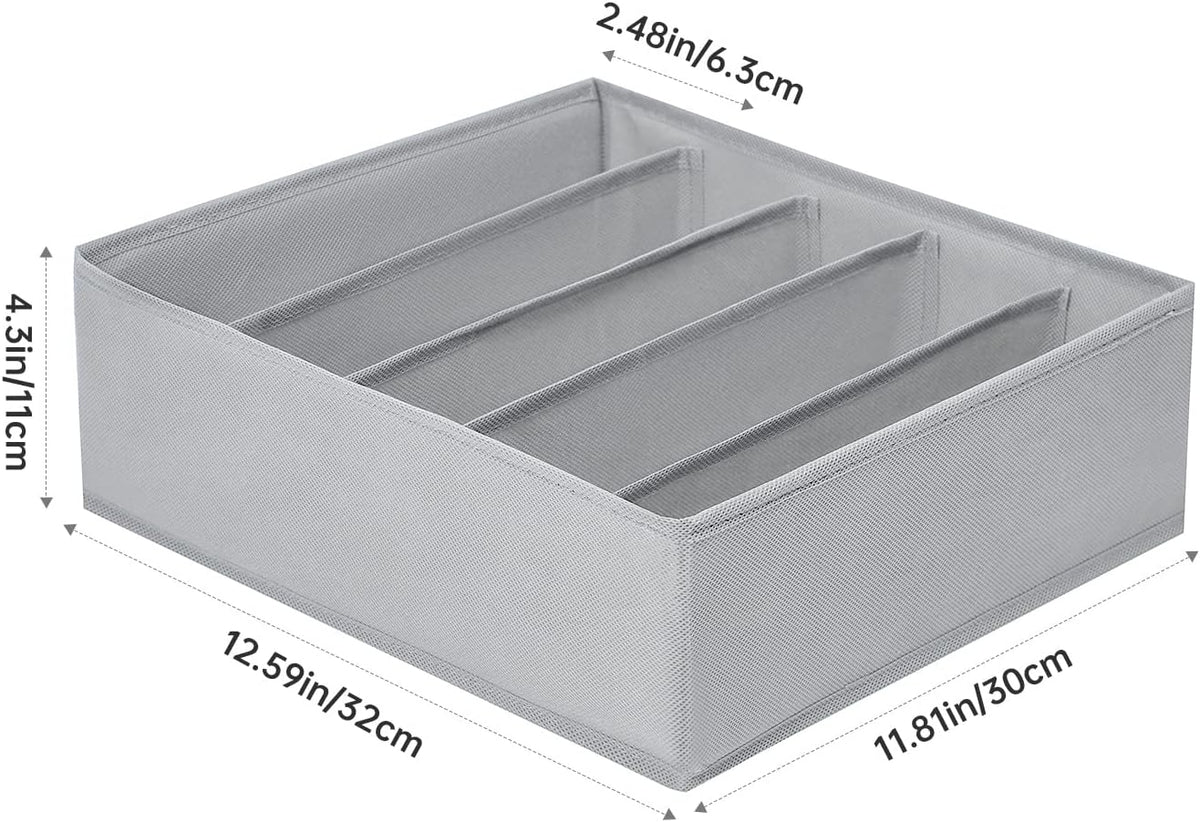 4 Packs Wardrobe Clothes Organizer,5 Grids Washable Portable Closet Organizer Storage Box Foldable