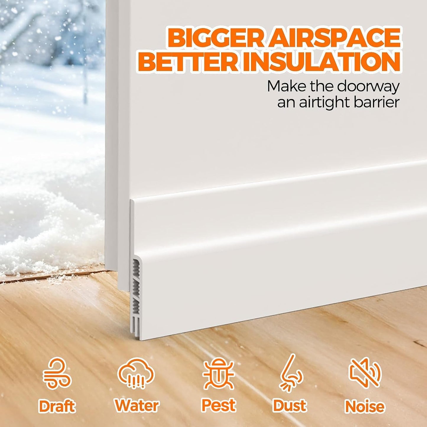 Holikme Door Draft Stopper Under Door Draft Blocker Insulator Doors Sweep Weather Stripping Noise