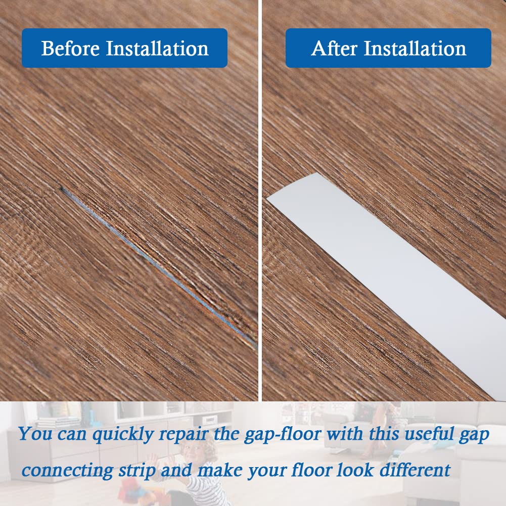 Floor Transition Strip Self Adhesive Floor Cover Strips Laminate 1.57" Wide Vinyl Flat Divider