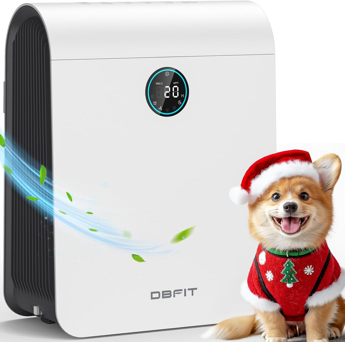 Air Purifiers for Home Large Room Up to 2590 ft² with PM 2.5 Display Air Quality Sensor, DBFIT H13