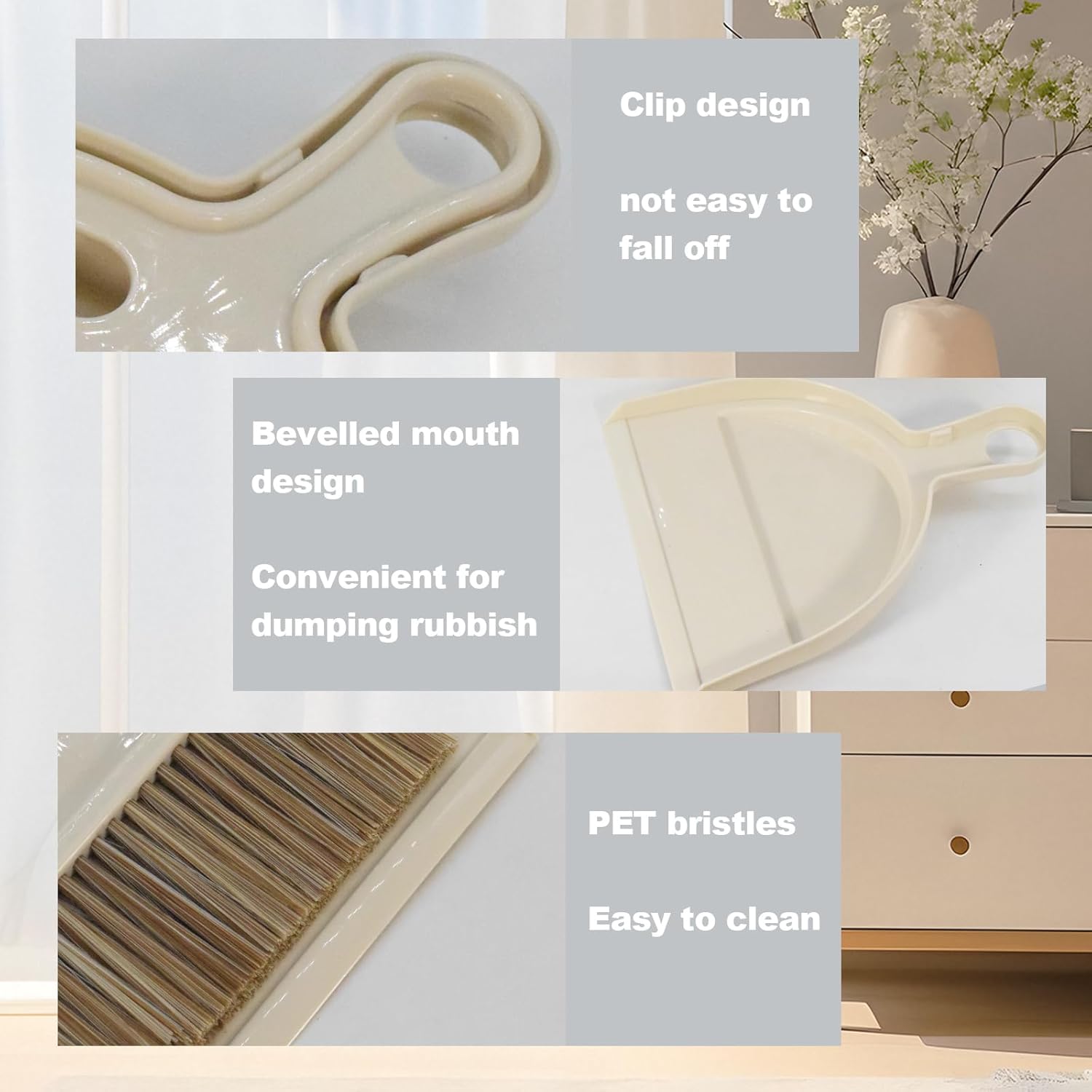 Mini Broom and Dustpan Set Hand Broom with Dustpan Portable Housekeeping Cleaning Tools for