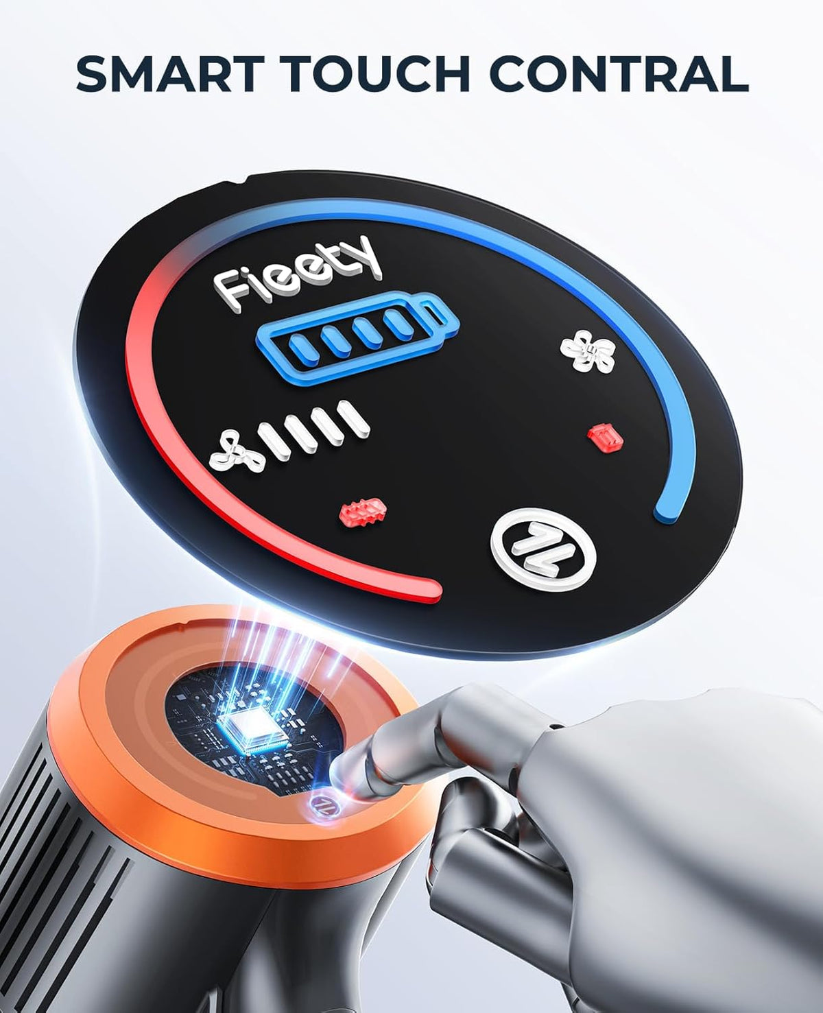 Fieety Cordless Vacuum Cleaner, 550W 45KPA Cordless Stick Vacuum Cleaner with 60Mins Rechargeable
