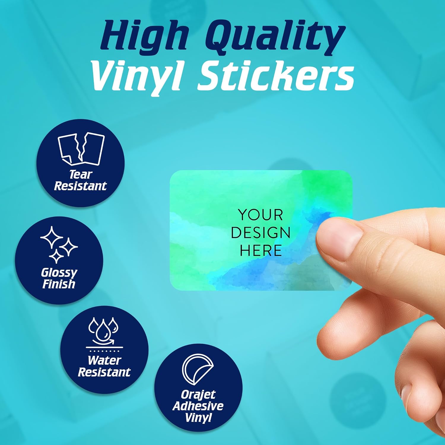 100 Custom Vinyl Stickers - Upload Your own Image, Text, Design, Logo - Personalized Logo Labels